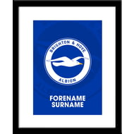 Personalised Brighton & Hove Albion FC Bold Crest Framed Print