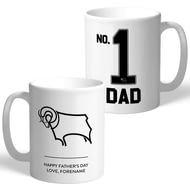 Personalised Derby County FC No.1 Dad Fathers Day Mug