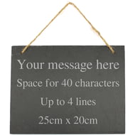 Personalised Engraved Large Hanging Slate Plaque/Sign - 25x20cm