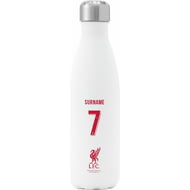 Personalised Liverpool FC Back Of Shirt Insulated Water Bottle - White