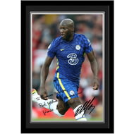 Personalised Chelsea FC Lukaku Autograph Player Photo Framed Print