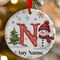 Personalised Snowman Initial A Ceramic Christmas Tree Decoration - 7cm