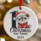 Personalised 1st Christmas Black Seal Ceramic Hanging Tree Decoration - 7cm