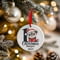 Personalised 1st Christmas Black Seal Ceramic Hanging Tree Decoration - 7cm
