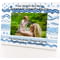 Personalised Blue Waves Pattern 6x4" Wooden Landscape Photo Frame