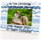 Personalised Blue Waves Pattern 6x4" Wooden Landscape Photo Frame