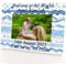 Personalised Blue Waves Pattern 6x4" Wooden Landscape Photo Frame