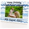 Personalised Blue Waves Pattern 6x4" Wooden Landscape Photo Frame