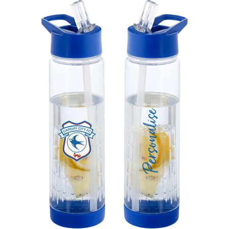 Personalised Cardiff City FC Crest Fruit Infuser Sports Water Bottle - 740ml
