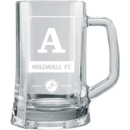 Personalised Millwall Monogram Stern Glass Pint Tankard