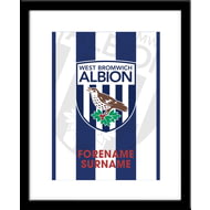 Personalised West Bromwich Albion FC Bold Crest Framed Print