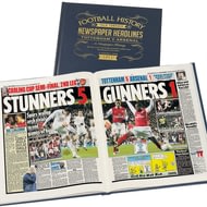 Personalised Spurs V Arsenal Derby Football Newspaper Book - A3 Leather Cover 