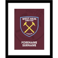 Personalised West Ham United FC Bold Crest Framed Print