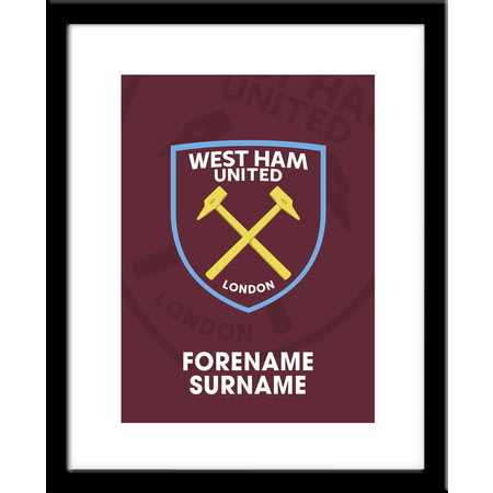 Personalised West Ham United FC Bold Crest Framed Print