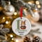 Personalised 1st Christmas Green Bunny Rabbit Ceramic Hanging Tree Decoration - 7cm