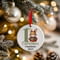 Personalised 1st Christmas Green Bunny Rabbit Ceramic Hanging Tree Decoration - 7cm