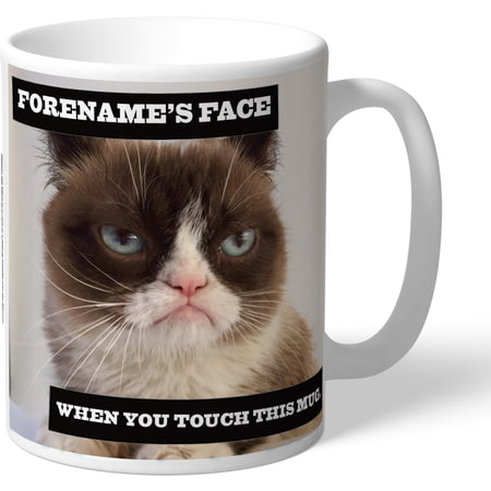 Personalised Grumpy Cat - When You Touch This Mug