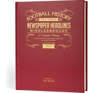 Personalised Middlesbrough Football Newspaper Book - A3 Leather Cover
