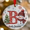 Personalised Snowman Initial A Ceramic Christmas Tree Decoration - 7cm