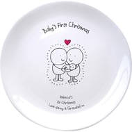 Personalised Chilli & Bubble's Baby's First Christmas Ceramic Plate