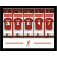 Personalised Liverpool FC Dressing Room Shirts Framed Print