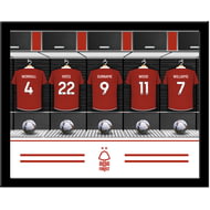 Personalised Nottingham Forest FC Dressing Room Shirts Framed Print