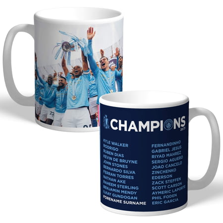 Personalised Manchester City FC Premier League Champions 2021 Team Photo Mug