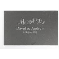 Personalised Mr & Mr Slate Cheeseboard Placemat