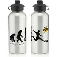 Personalised Wolves FC Player Evolution Aluminium Sports Water Bottle