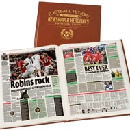Personalised Swindon Town FC Football Newspaper Book - A3 Leatherette Cover