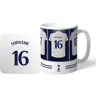 Personalised Tottenham Hotspur FC Dressing Room Shirts Mug & Coaster Set