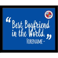 Personalised Reading Best Boyfriend In The World 10x8 Photo Framed