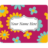 Personalised Retro 60s Flower Pattern Mouse Mat
