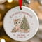 Personalised 1st Christmas Kitten Ceramic Hanging Tree Decoration - 7cm