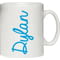 Personalised Blue Name White Ceramic Mug