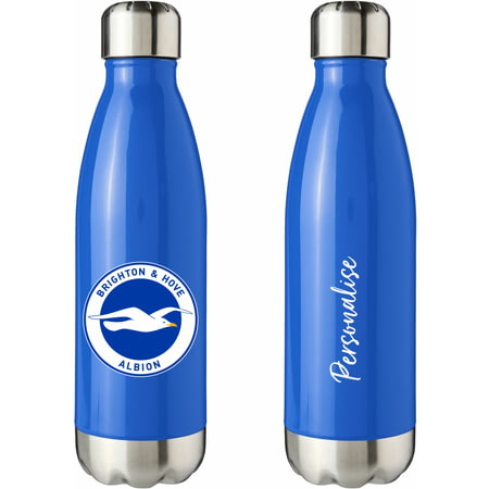 Personalised Brighton & Hove Albion FC Crest Blue Insulated Water Bottle