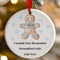 Personalised Blue Christmas Gingerbread Man Ceramic Hanging Tree Decoration - 7cm