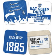 Personalised Bury FC Coasters