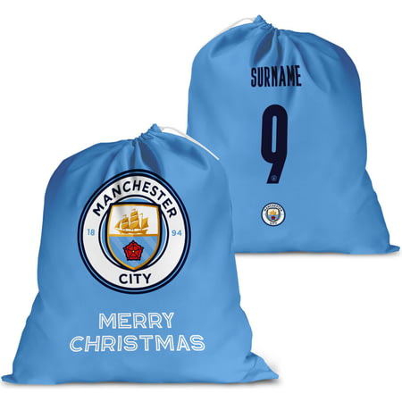 Personalised Manchester City FC Back Of Shirt Santa Sack
