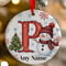 Personalised Snowman Initial A Ceramic Christmas Tree Decoration - 7cm