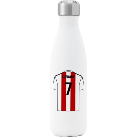 Personalised Brentford Shirt Insulated Water Bottle - 500ml - White