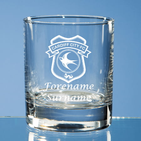 Personalised Cardiff City FC Crest Whisky Glass