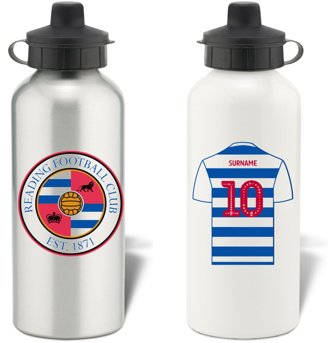White Official Personalised Reading FC Crest Insulated Water Bottle