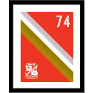 Personalised Swindon Town FC Stripe Framed Print