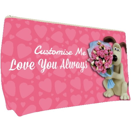 Personalised Wallace And Gromit "Be My Valentine" Medium Wash Bag