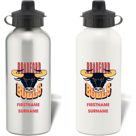 Personalised Bradford Bulls Bold Crest Aluminium Sports Water Bottle