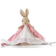 Personalised Peter Rabbit Girls Baby Pink Flopsy Comforter