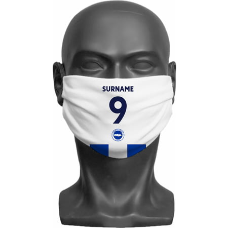 Personalised Brighton & Hove Albion FC Back Of Shirt Adult Face Mask
