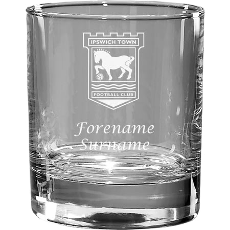 Personalised Ipswich Town FC Crest Whisky Glass