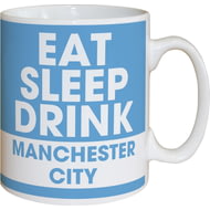 Personalised Manchester City FC Eat Sleep Drink Mug
